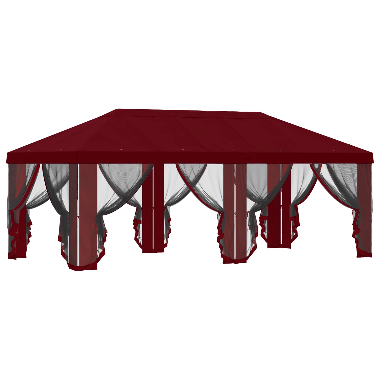 Pavillon Dach Mit Seitenwänden Bordeauxrot 600,5 X 300,5 Cm