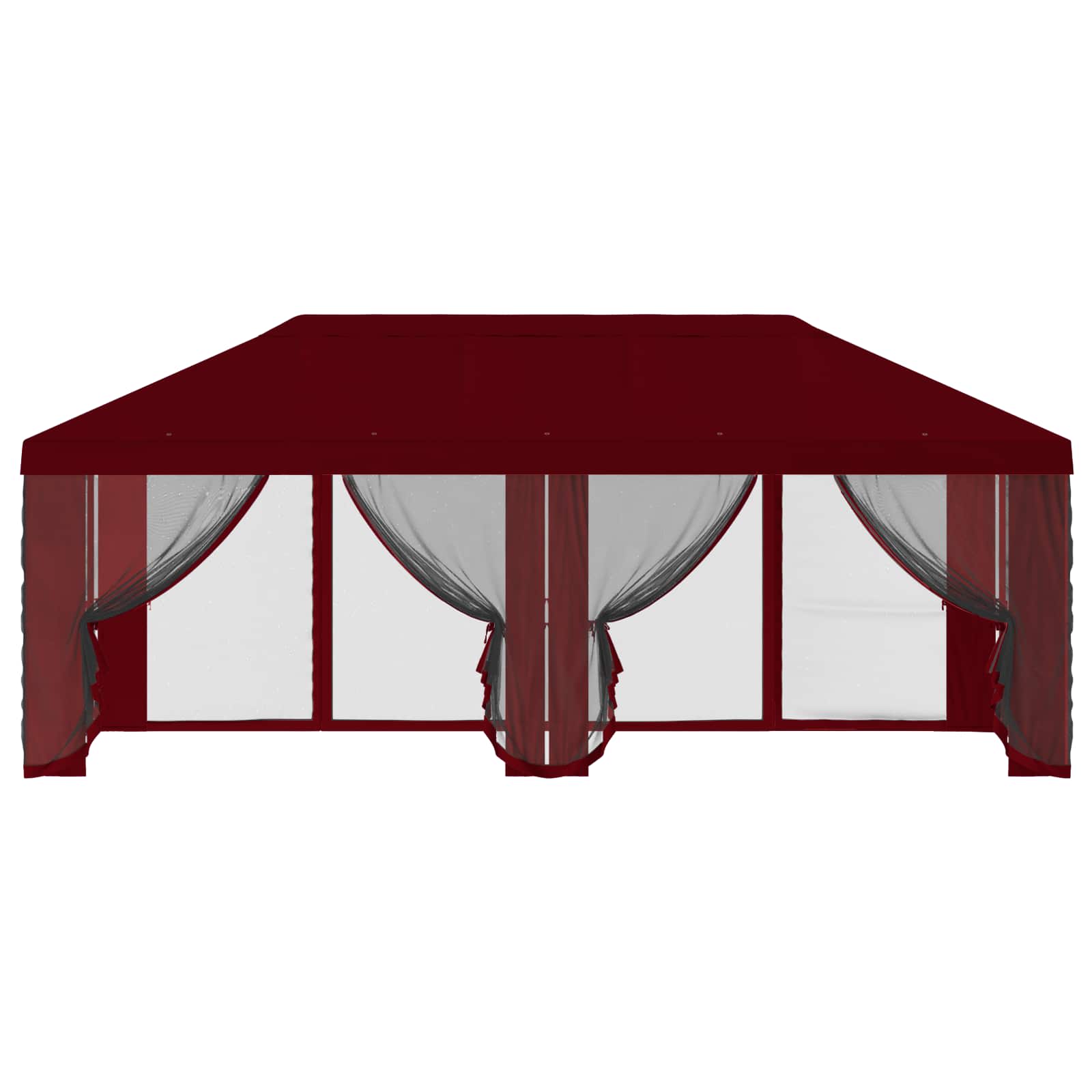 Pavillon Dach Mit Seitenwänden Bordeauxrot 600,5 X 300,5 Cm