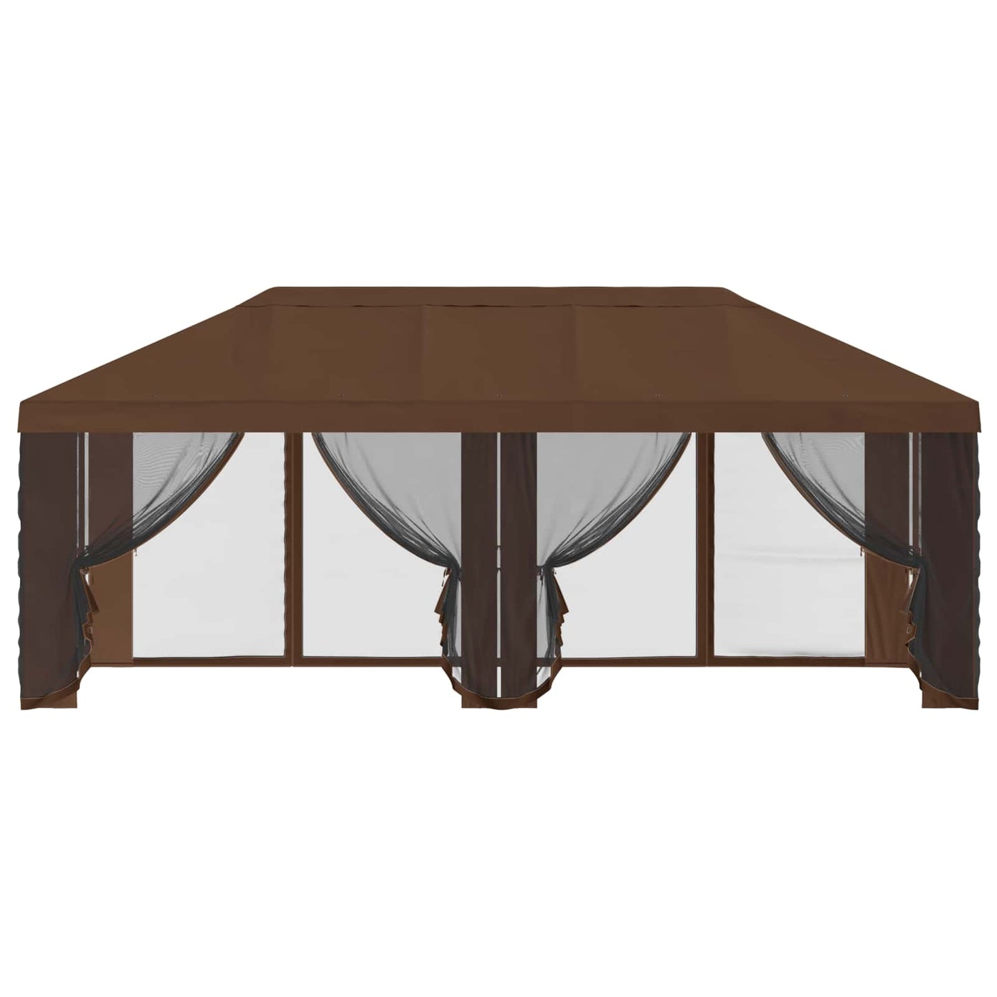 Pavillon Dach Mit Seitenwänden Braun 600,5 X 300,5 Cm Polyester
