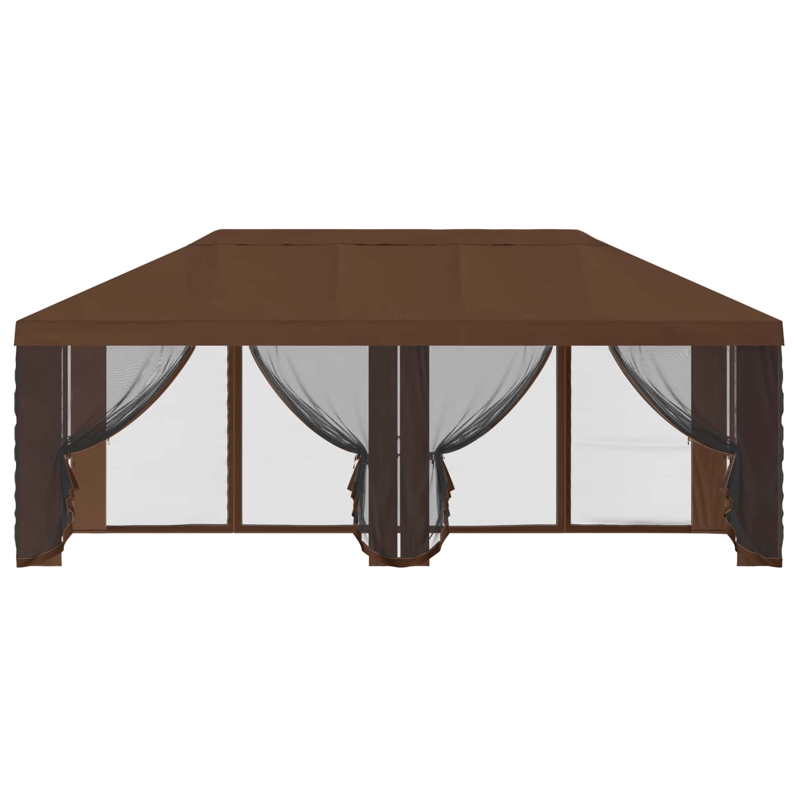 Pavillon Dach Mit Seitenwänden Braun 600,5 X 300,5 Cm Polyester