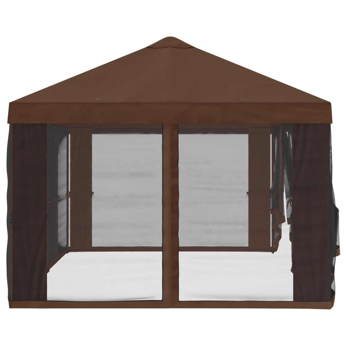Pavillon Dach Mit Seitenwänden Braun 600,5 X 300,5 Cm Polyester