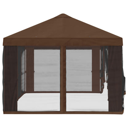 Pavillon Dach Mit Seitenwänden Braun 600,5 X 300,5 Cm Polyester