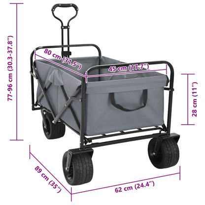 Bollerwagen 89 X 63 X 96 Cm Stahl Und Polyester-Oxford-Gewebe
