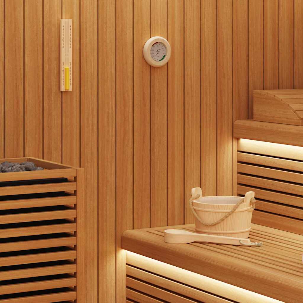 Sauna Zubehör Set 4 Pcs Braun Massives Kiefernholz Und Hanf