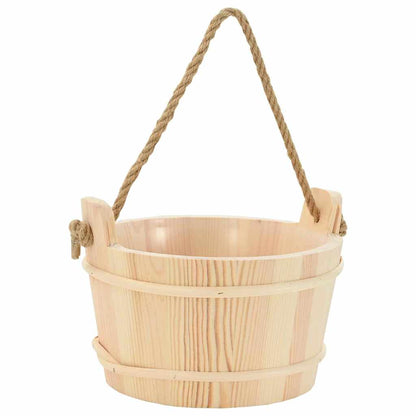 Sauna Zubehör Set 4 Pcs Braun Massives Kiefernholz Und Hanf