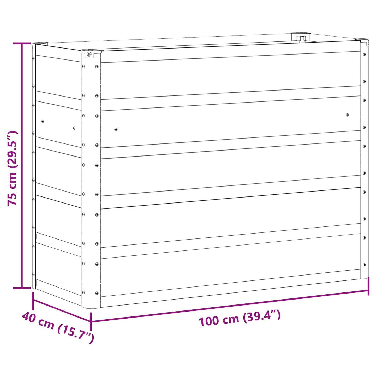 Pflanzkübel 100 X 40 X Stahl