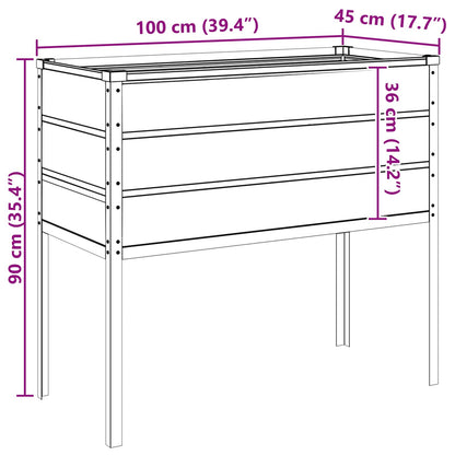 Pflanzkübel Pastellgrün 100 X 45 X 90 Cm Verzinkter Stahl