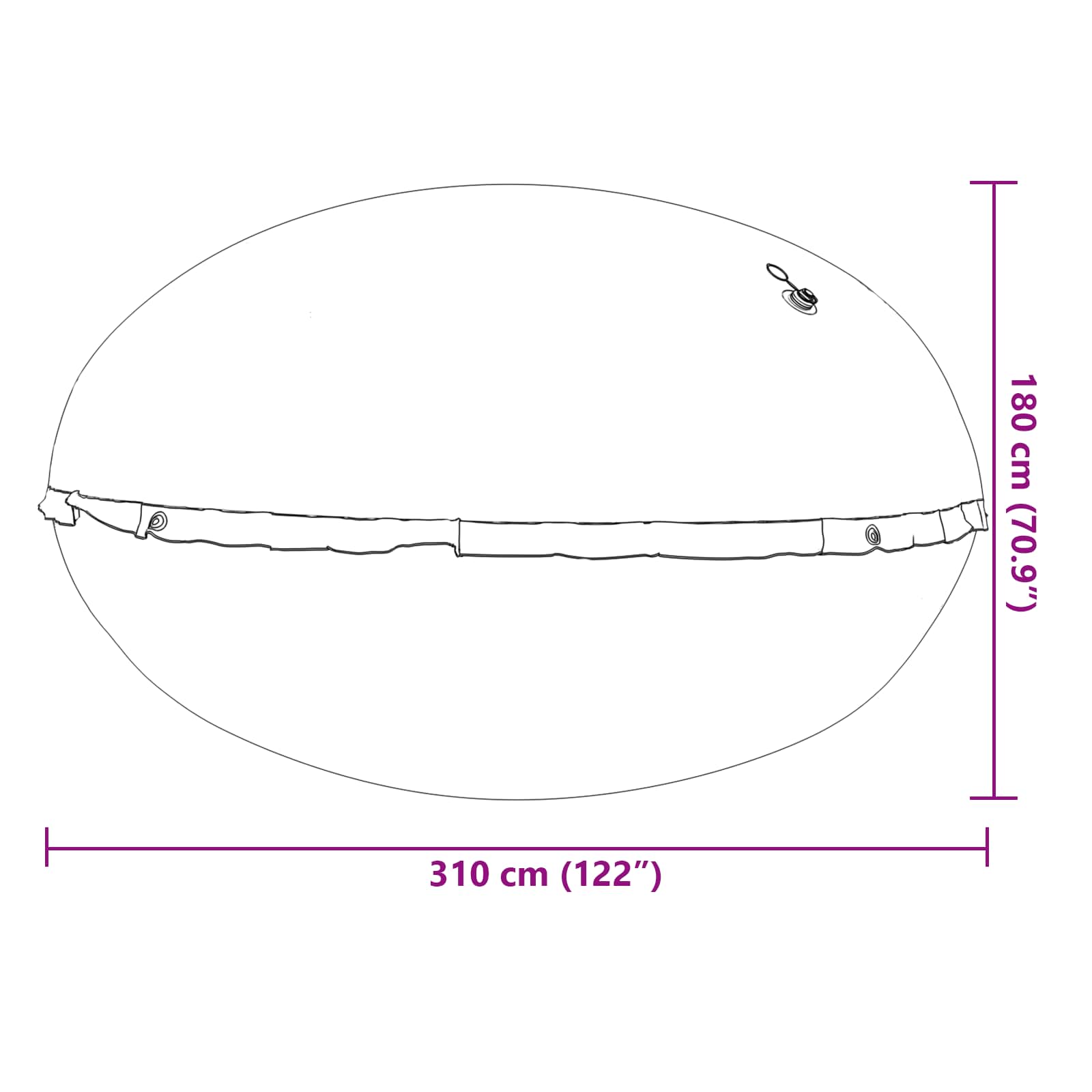 Winter Pool Kissen Blau Ø 310 X 180 Cm Pvc