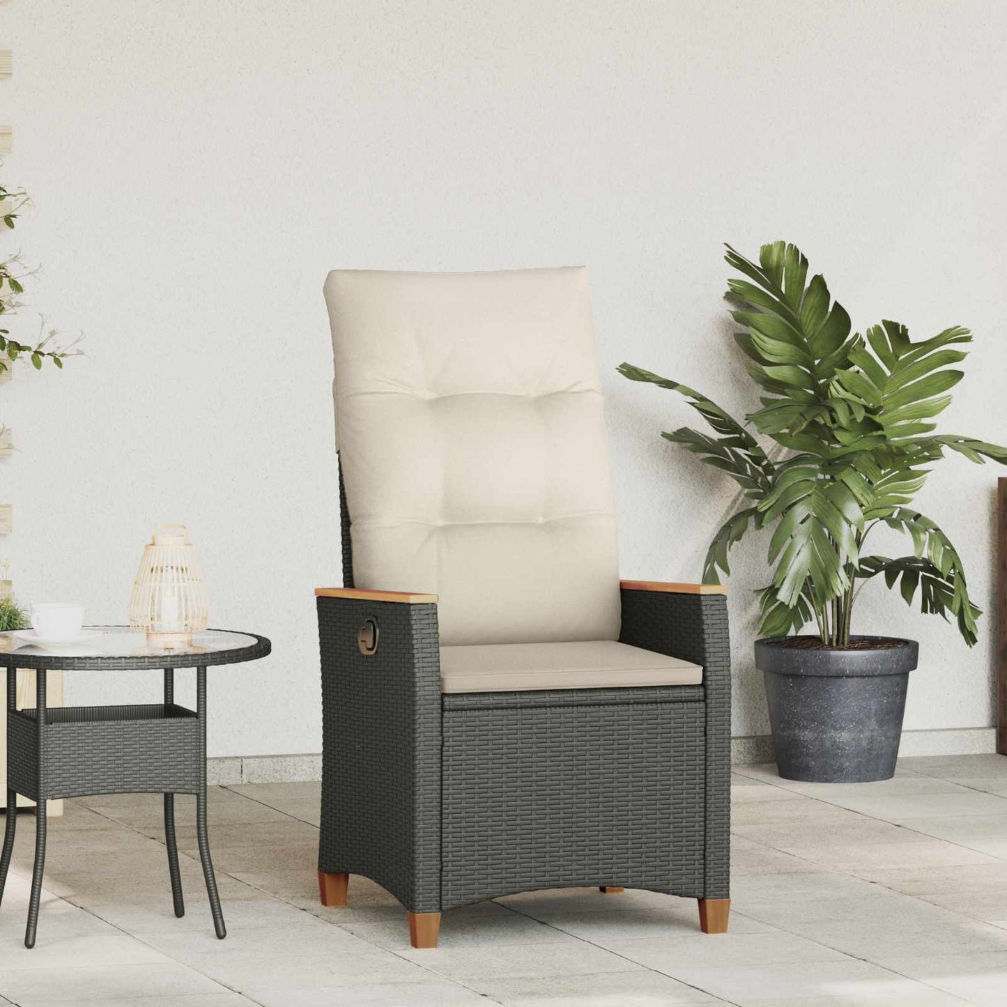 Verstellbarer Gartenstuhl 2 Pcs Poly-Rattan