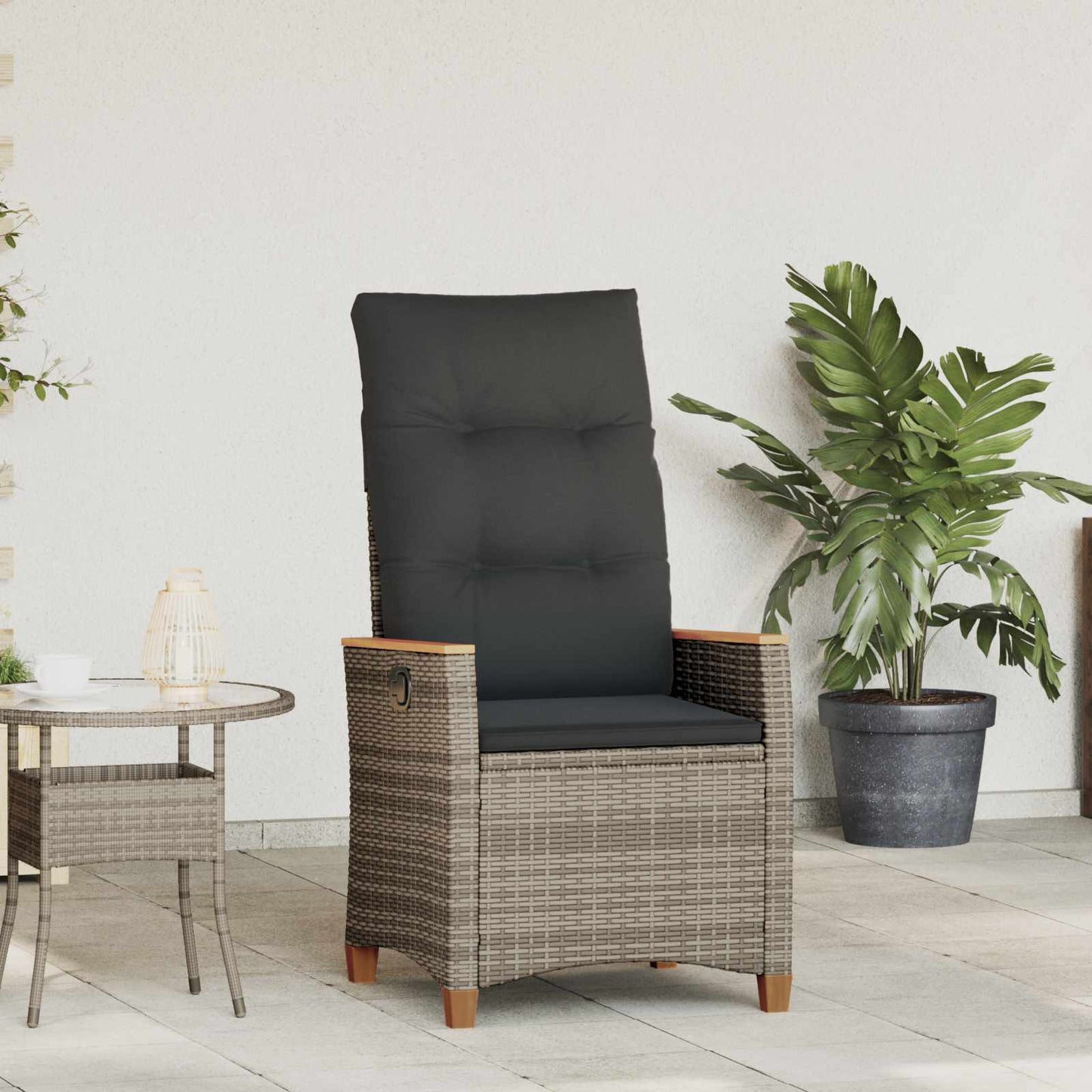 Verstellbarer Gartenstuhl 2 Pcs Poly-Rattan
