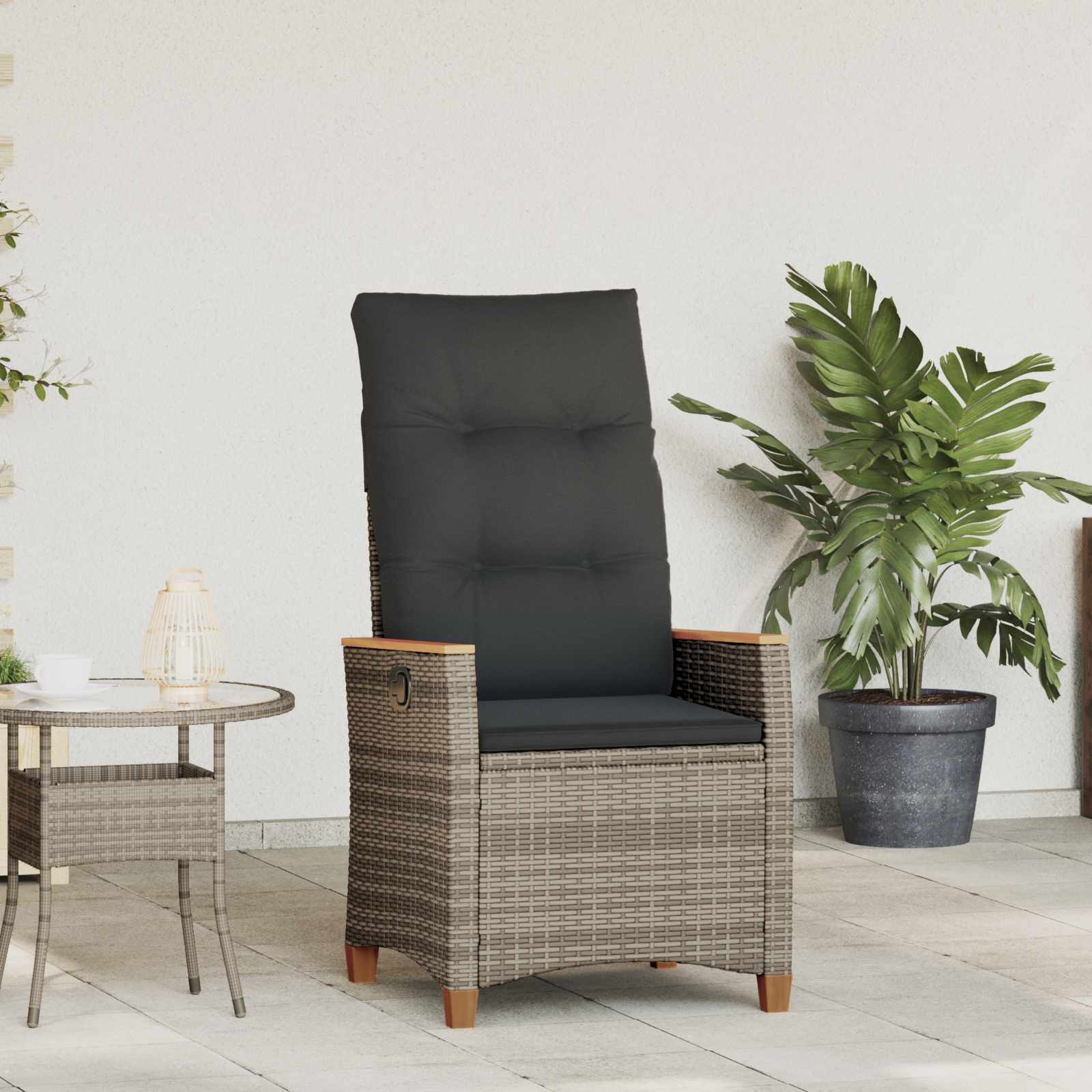 Verstellbarer Gartenstuhl 2 Pcs Poly-Rattan