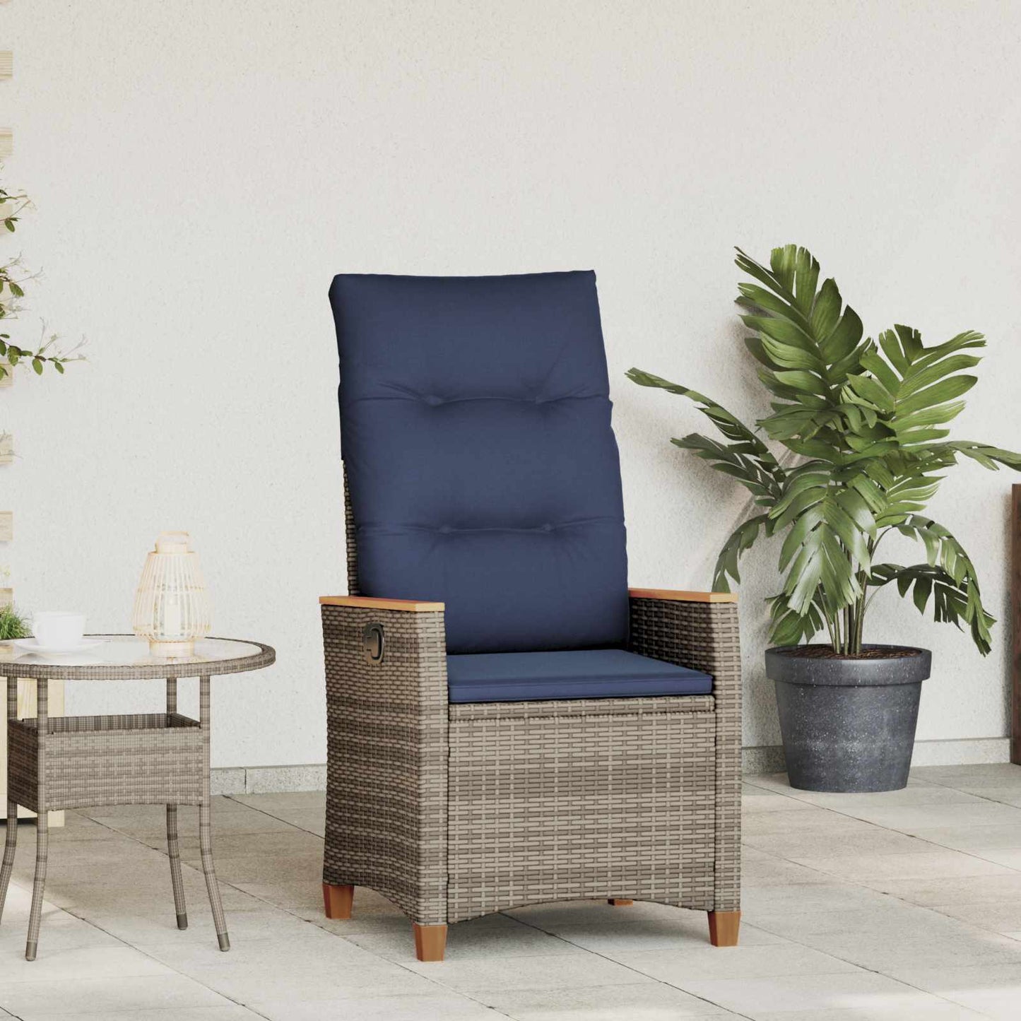Verstellbarer Gartenstuhl 2 Pcs Poly-Rattan