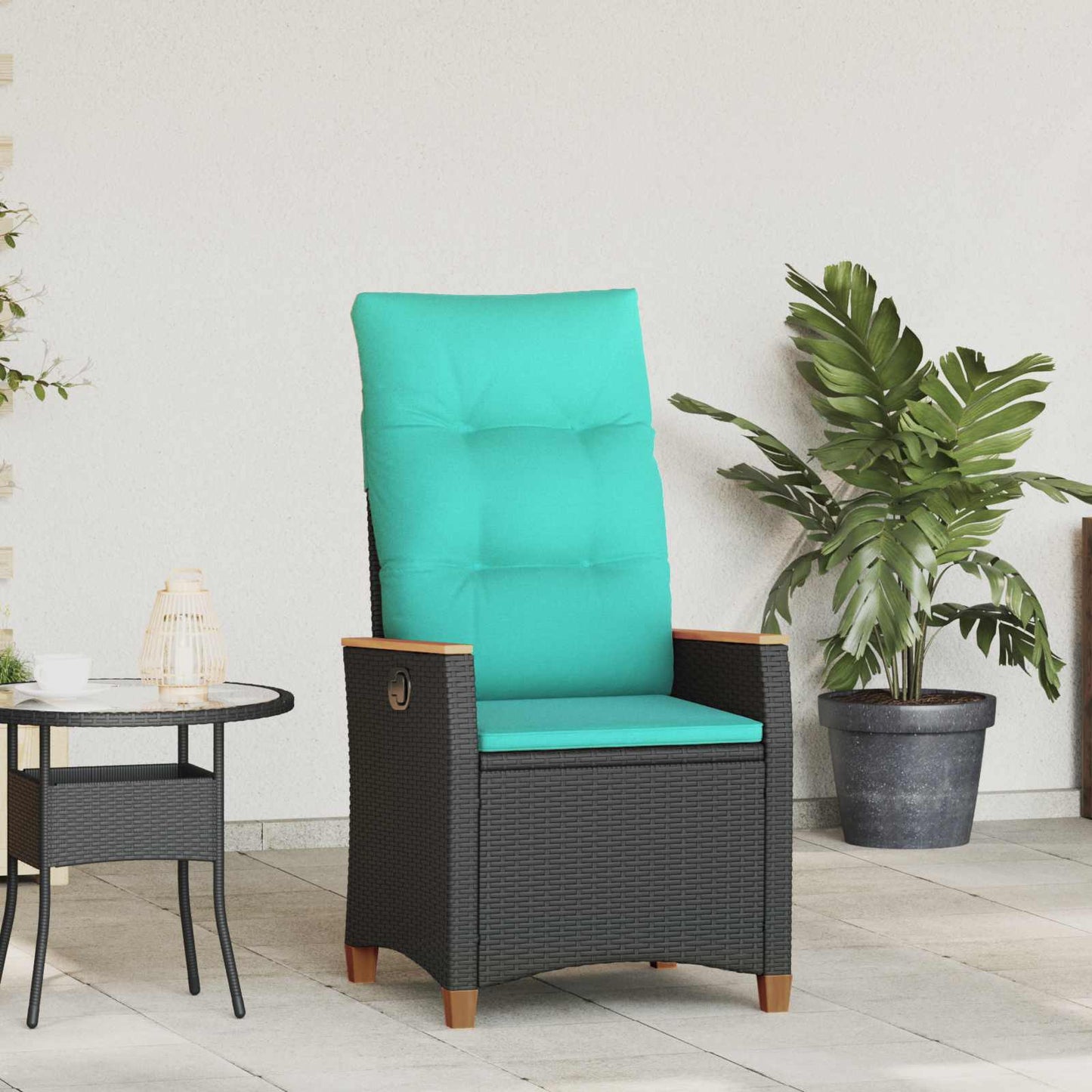Verstellbarer Gartenstuhl 2 Pcs Poly-Rattan
