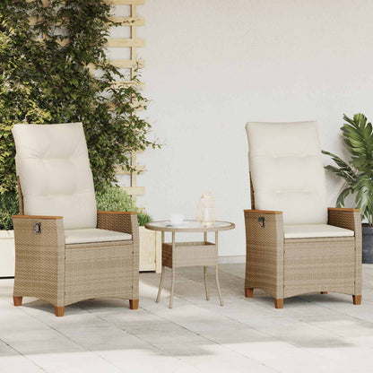Verstellbarer Gartenstuhl 2 Pcs Poly-Rattan