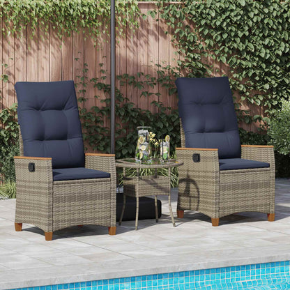 Verstellbarer Gartenstuhl 2 Pcs Poly-Rattan