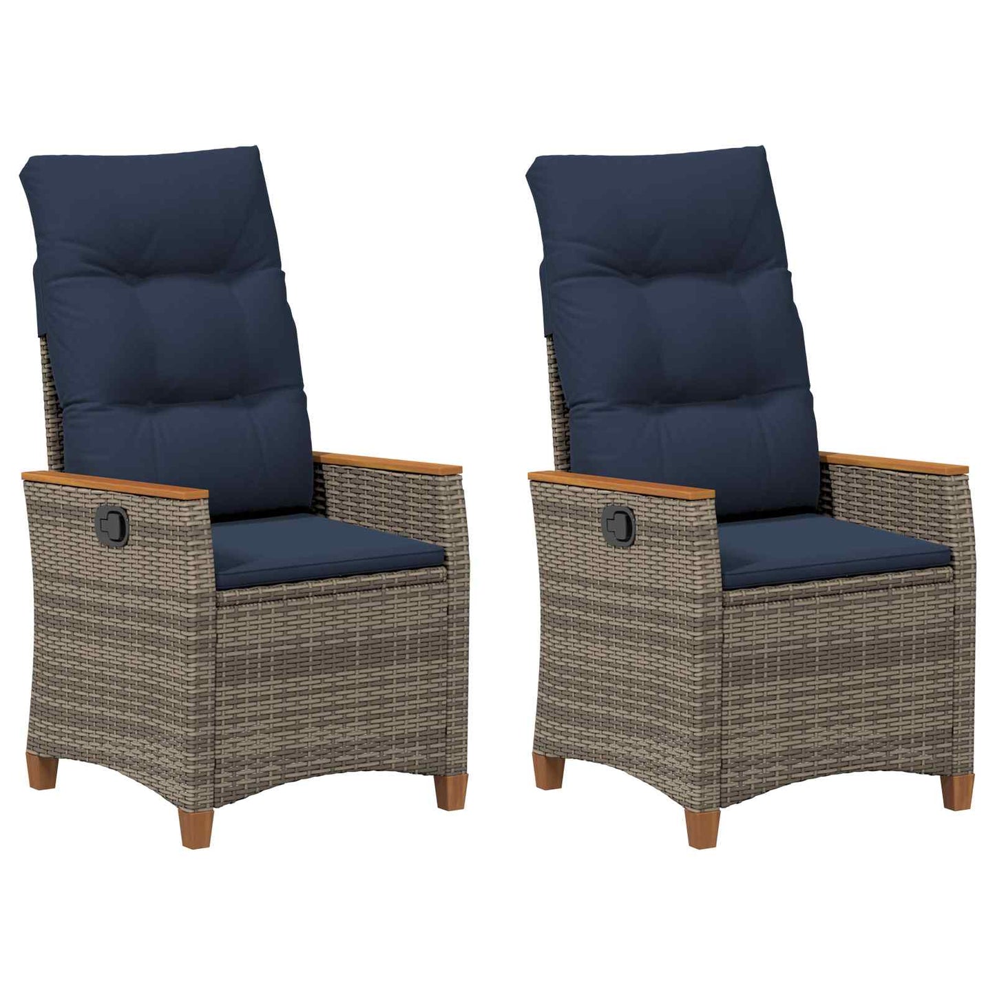 Verstellbarer Gartenstuhl 2 Pcs Poly-Rattan
