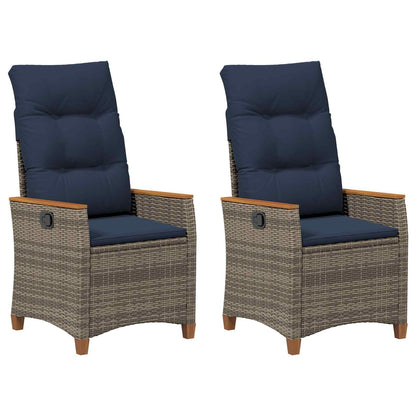Verstellbarer Gartenstuhl 2 Pcs Poly-Rattan