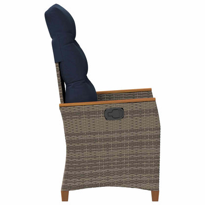 Verstellbarer Gartenstuhl 2 Pcs Poly-Rattan