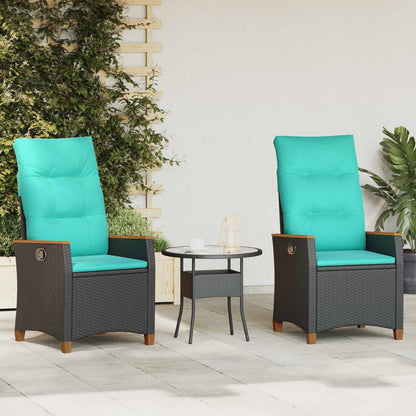 Verstellbarer Gartenstuhl 2 Pcs Poly-Rattan