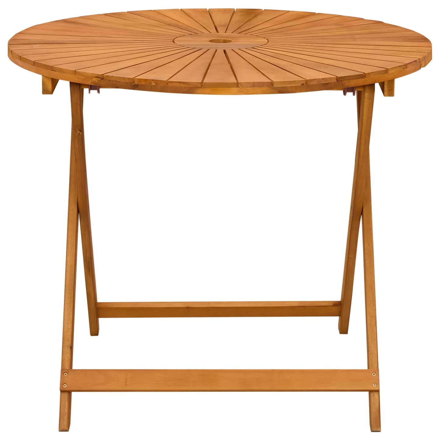 Klappbarer Gartentisch Natur Ø90 X 75 Cm Massivholz Akazie