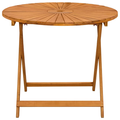 Klappbarer Gartentisch Natur Ø90 X 75 Cm Massivholz Akazie