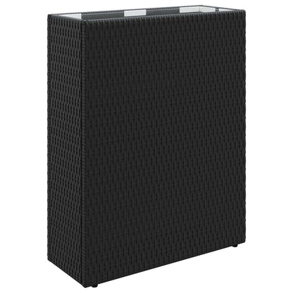 Hoher Pflanzkübel 55 X 22 X 70 Cm Poly-Rattan