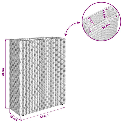 Hoher Pflanzkübel 55 X 22 X 70 Cm Poly-Rattan