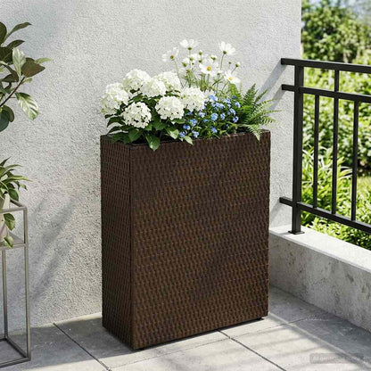 Hoher Pflanzkübel 55 X 22 X 70 Cm Poly-Rattan