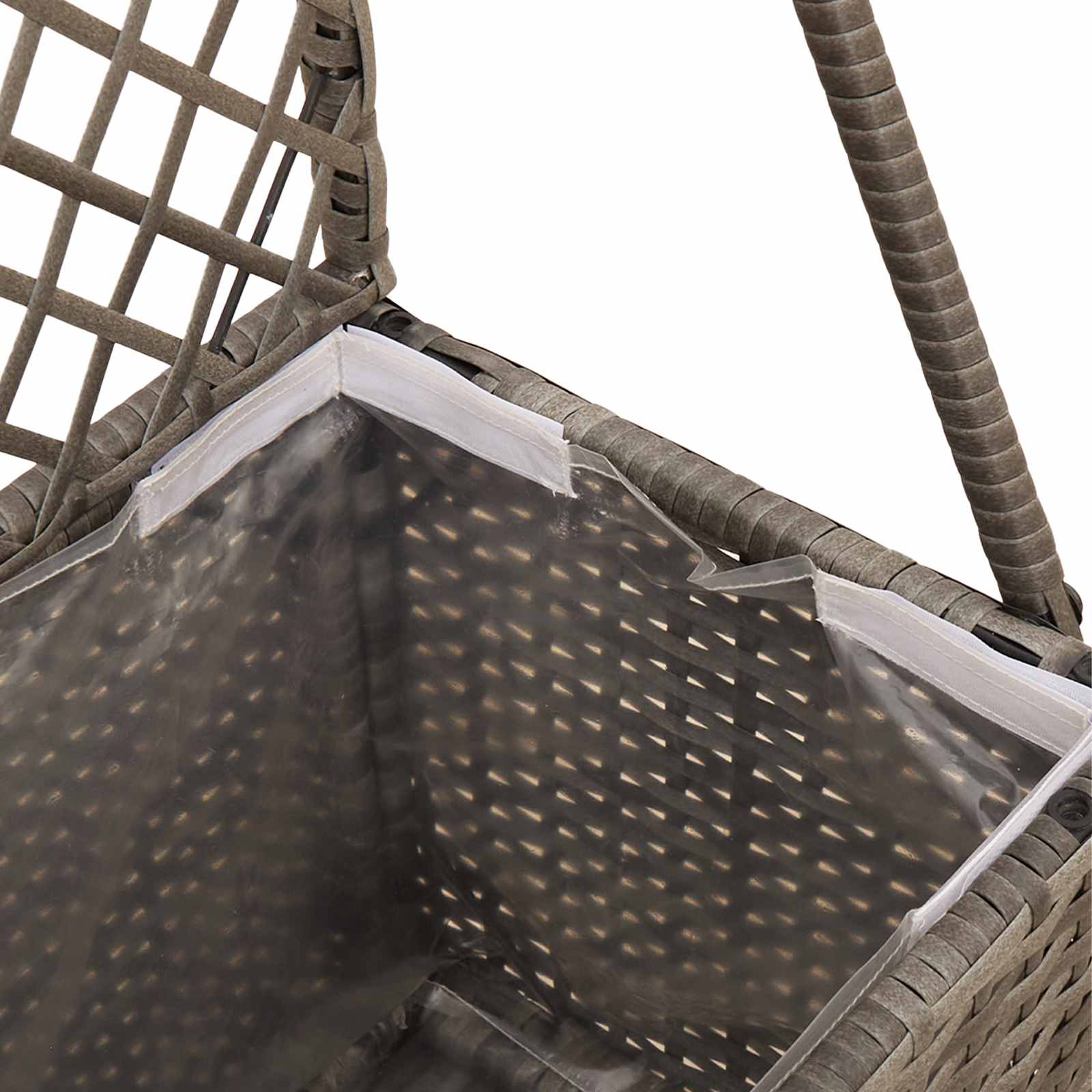 Gartenpflanzer Mit Gitter Grau Poly-Rattan