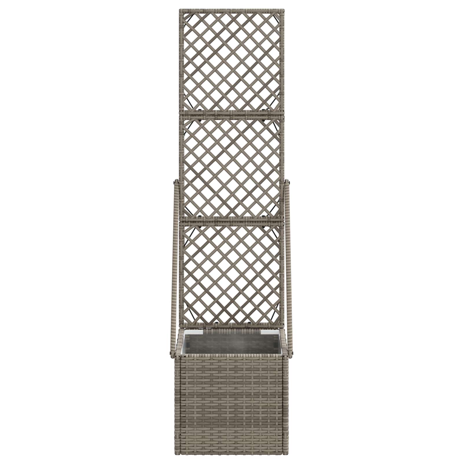 Gartenpflanzer Mit Gitter Grau Poly-Rattan