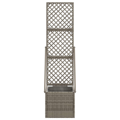 Gartenpflanzer Mit Gitter Grau Poly-Rattan