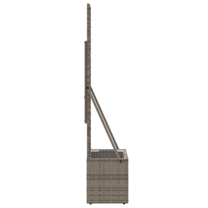 Gartenpflanzer Mit Gitter Grau Poly-Rattan