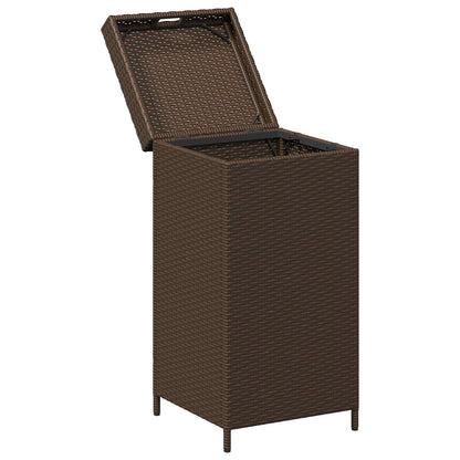 Außen-Mülltonne Braun 40 X 40 X 80 Cm Poly-Rattan