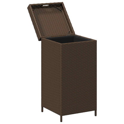 Außen-Mülltonne Braun 40 X 40 X 80 Cm Poly-Rattan