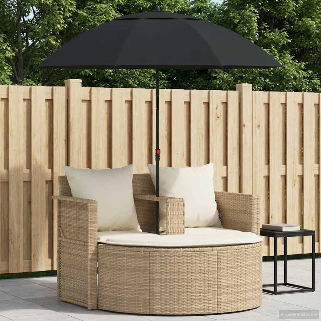 Gartenbett Mit Sonnenschirm Braun Poly Rattan