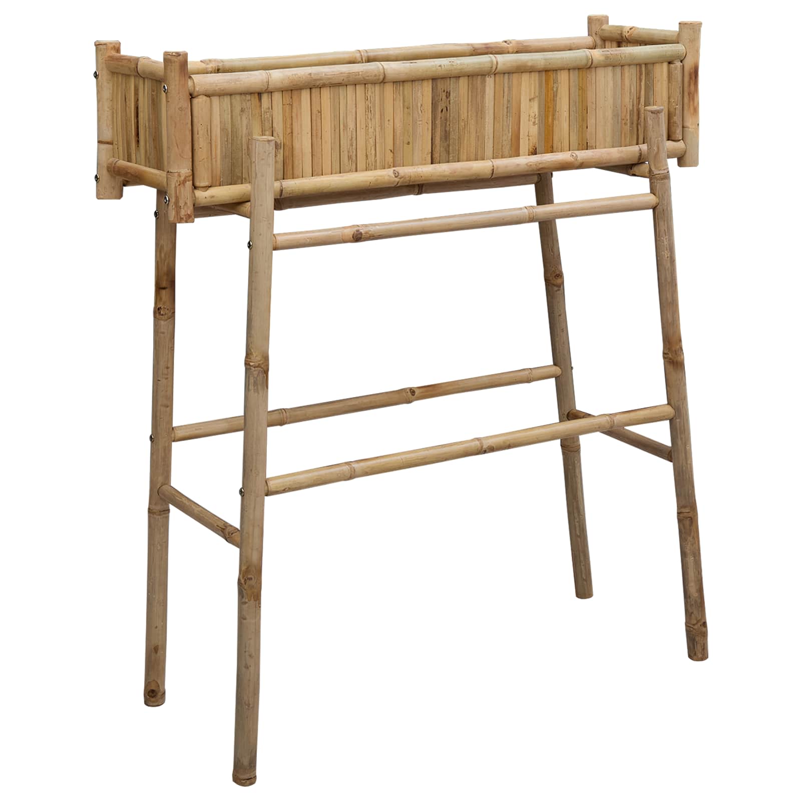 Gartenpflanzer Mit Halter Natur 100 X 38 X 114 Cm Bambus