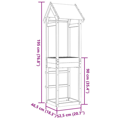 Spielturm Braun 52,5 X 46,5 X 195 Cm Massives Kiefernholz