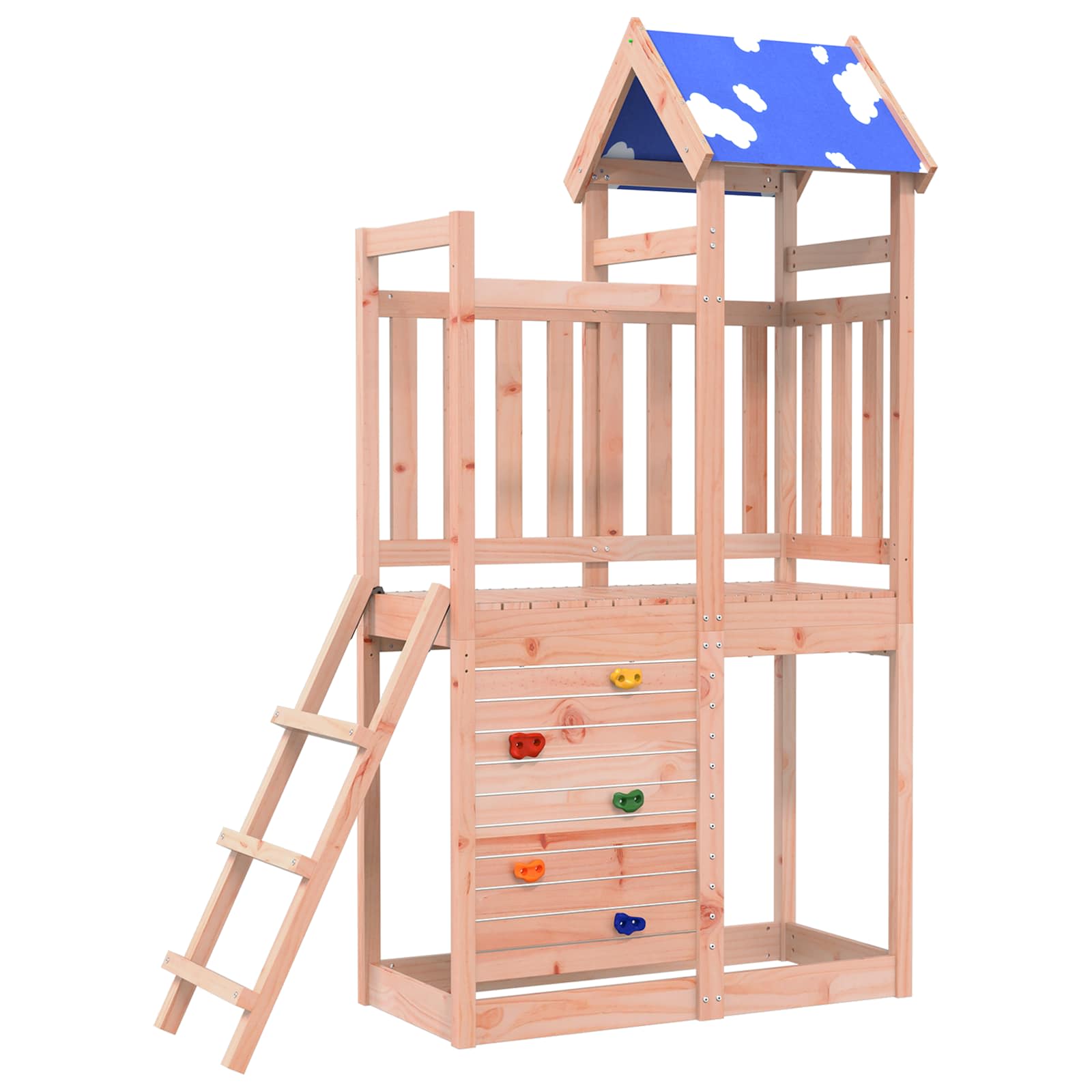 Spielturm Braun 110,5 X 52,5 X 215 Cm Massives Douglasienholz