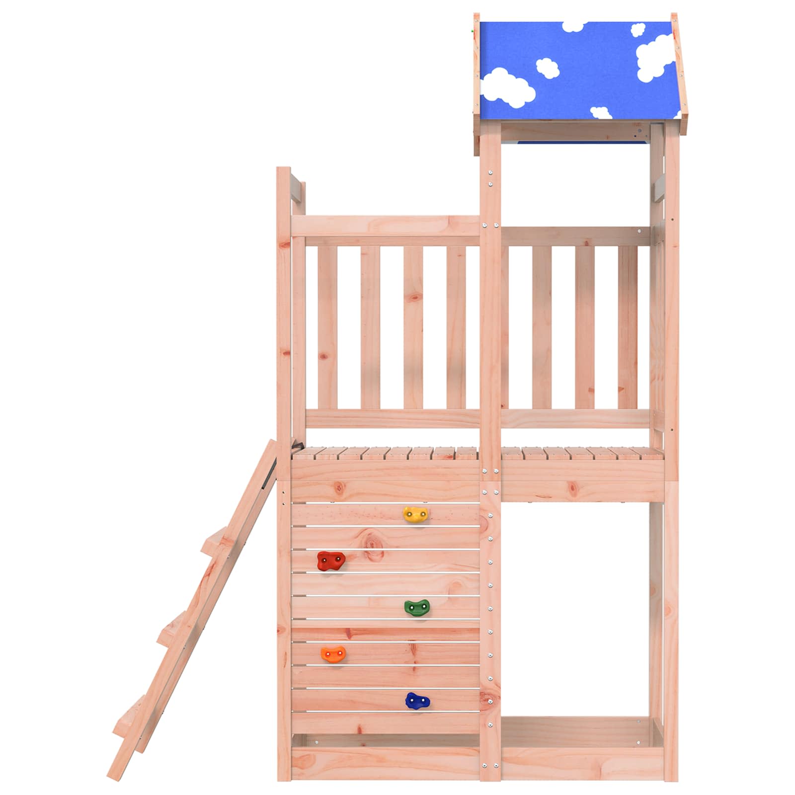 Spielturm Braun 110,5 X 52,5 X 215 Cm Massives Douglasienholz