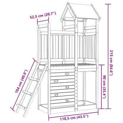 Spielturm Braun 110,5 X 52,5 X 215 Cm Massives Douglasienholz