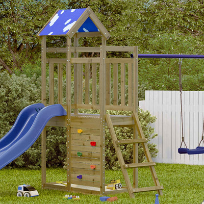 Spielturm Braun 110,5 X 52,5 X 215 Cm Massives Douglasienholz