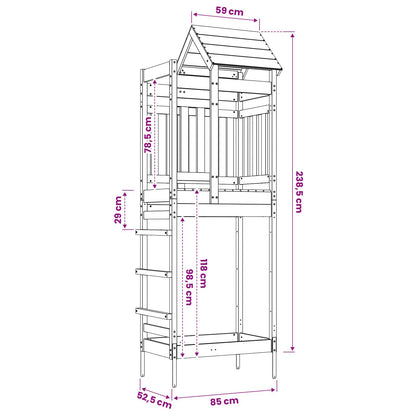 Spielturm Braun 52,5 X 85 X 238 Cm Massives Douglasienholz