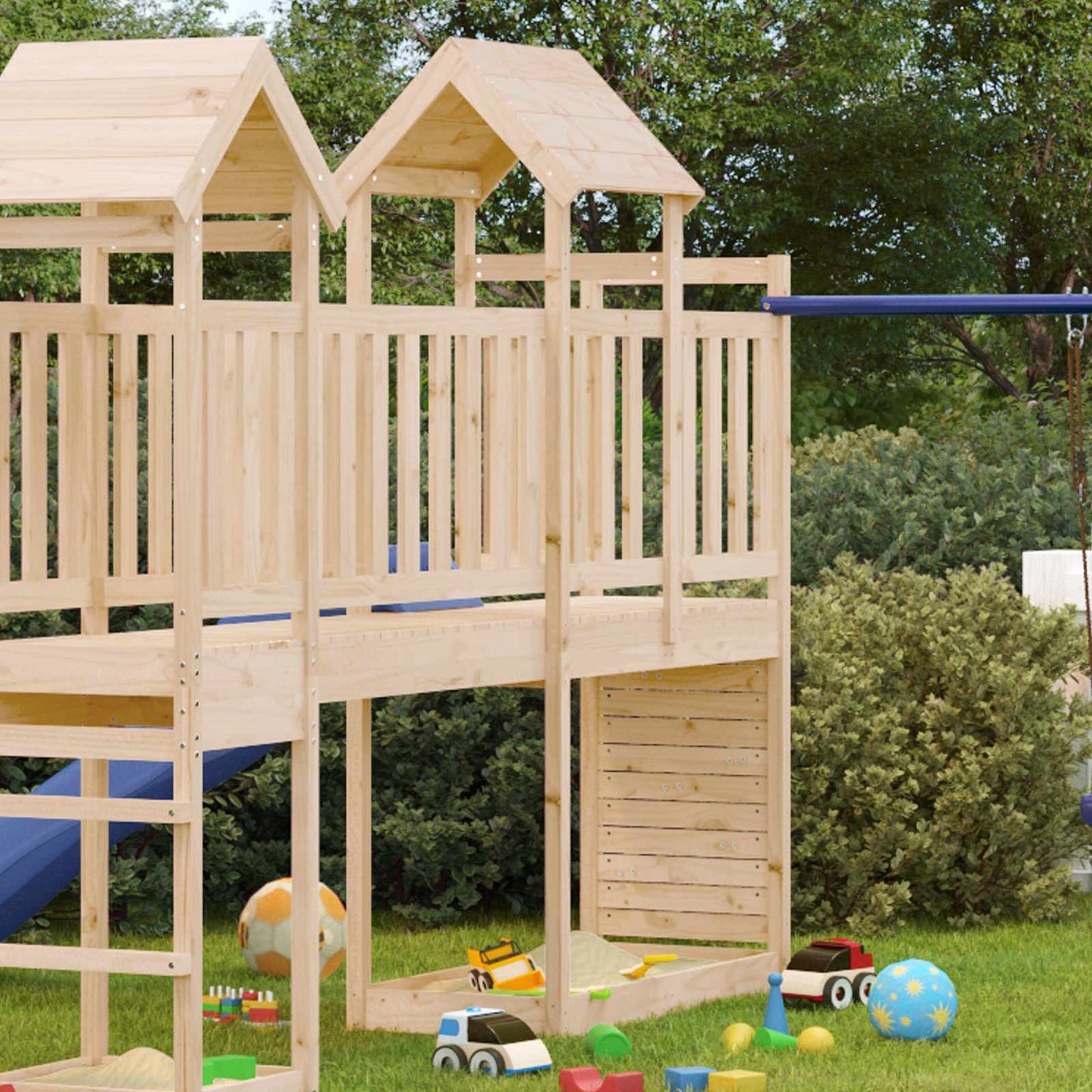 Spielturm Mit Kletterwand 53X110,5X214 Cm Holz Imprägniert