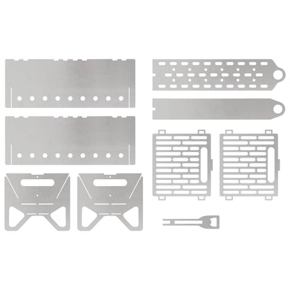 Camping Feuerstelle 42 X 22 X 18 Cm Edelstahl Silber