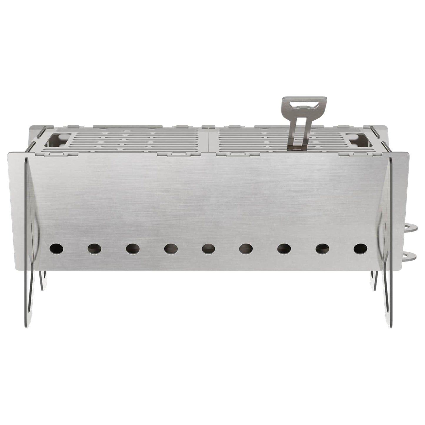 Camping Feuerstelle 42 X 22 X 18 Cm Edelstahl Silber