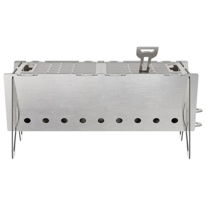 Camping Feuerstelle 42 X 22 X 18 Cm Edelstahl Silber