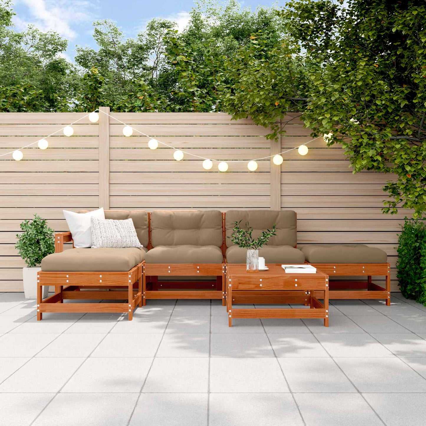 6-Tlg. Garten-Lounge-Set Imprägniertes Kiefernholz