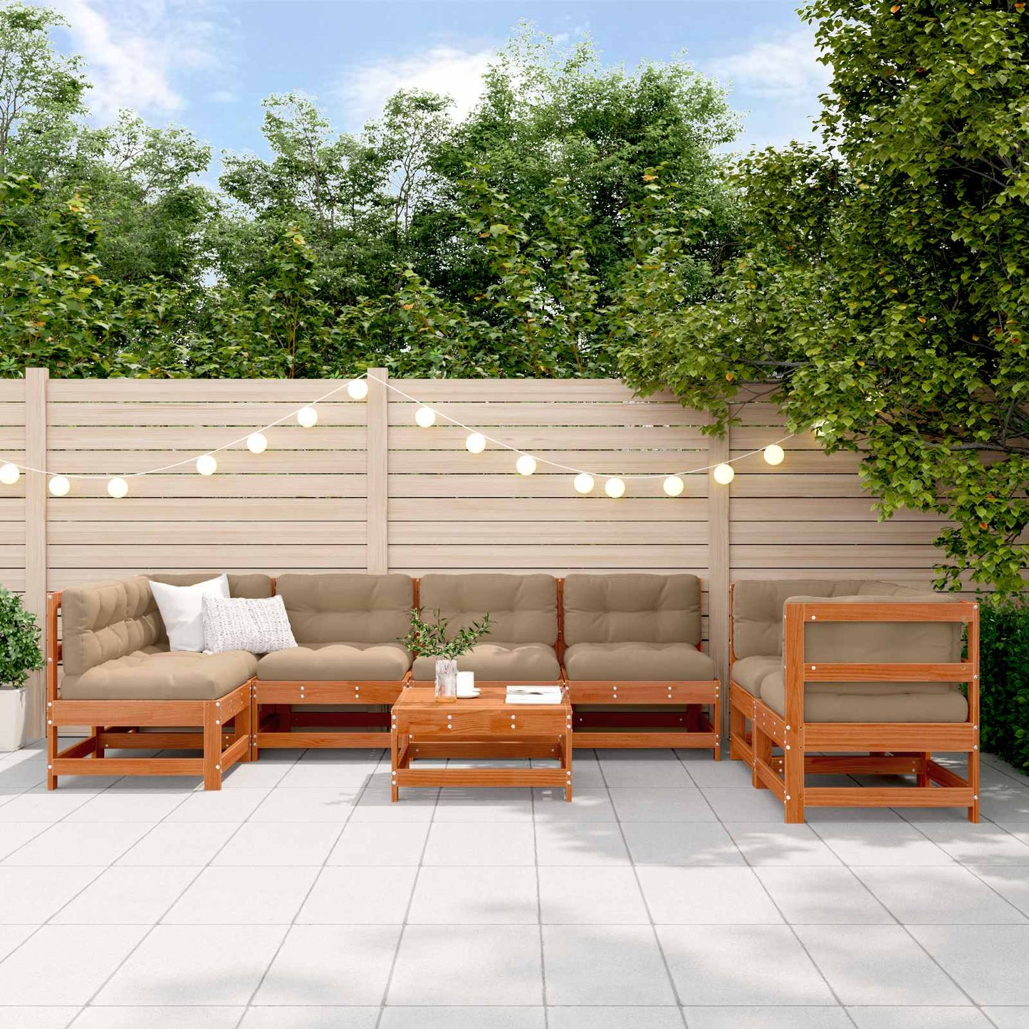 8-Tlg. Garten-Lounge-Set Kiefernholz Imprägniert