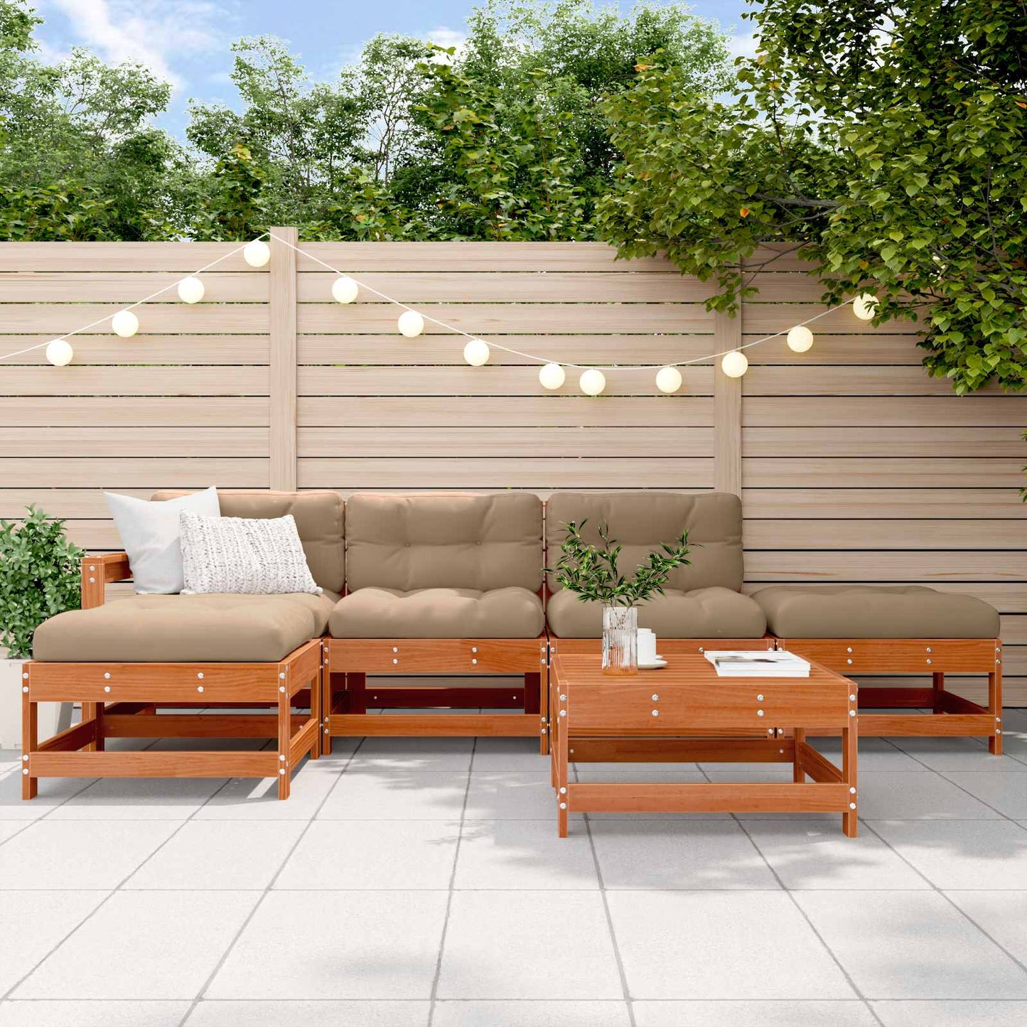 6-Tlg. Garten-Lounge-Set Imprägniertes Kiefernholz