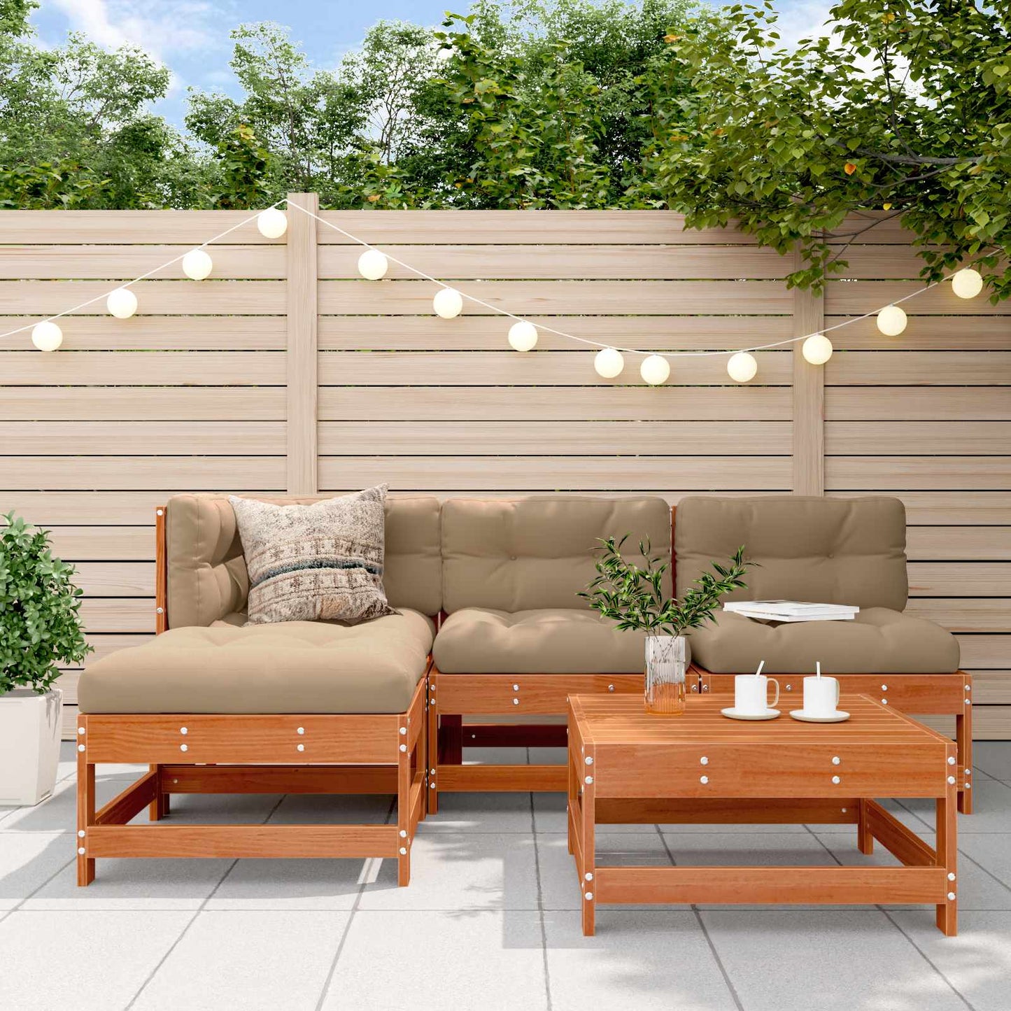 5-Tlg. Garten-Lounge-Set Kiefernholz Imprägniert